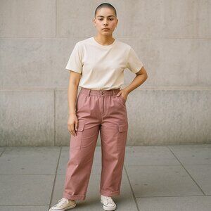 VeryJ Mauve‎ Wide Leg Cargo Pants Size M